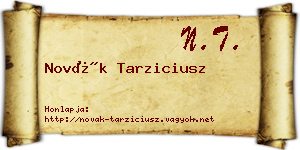 Novák Tarziciusz névjegykártya