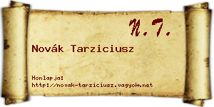 Novák Tarziciusz névjegykártya